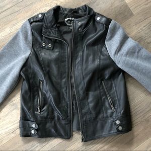 Faux leather moto jacket